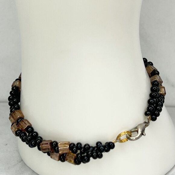 Black Beaded Double Strand Bracelet - Picture 6 of 12